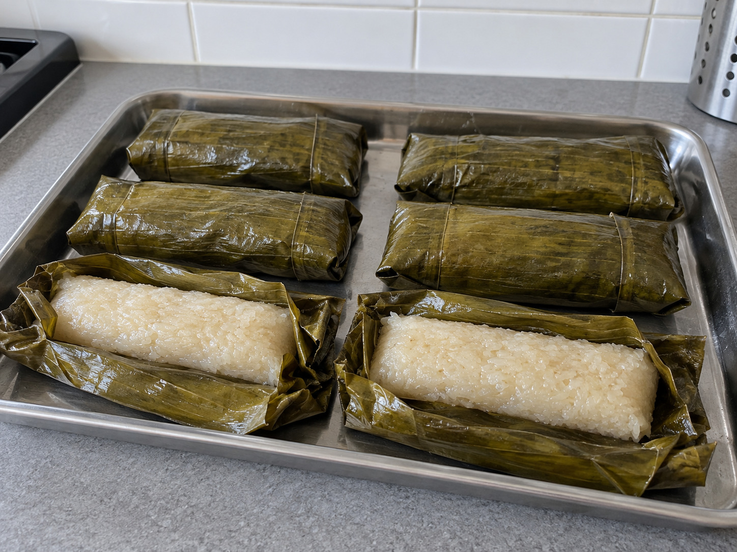 菲律賓椰香糯米葉包 Suman — 取出瀝乾略放涼