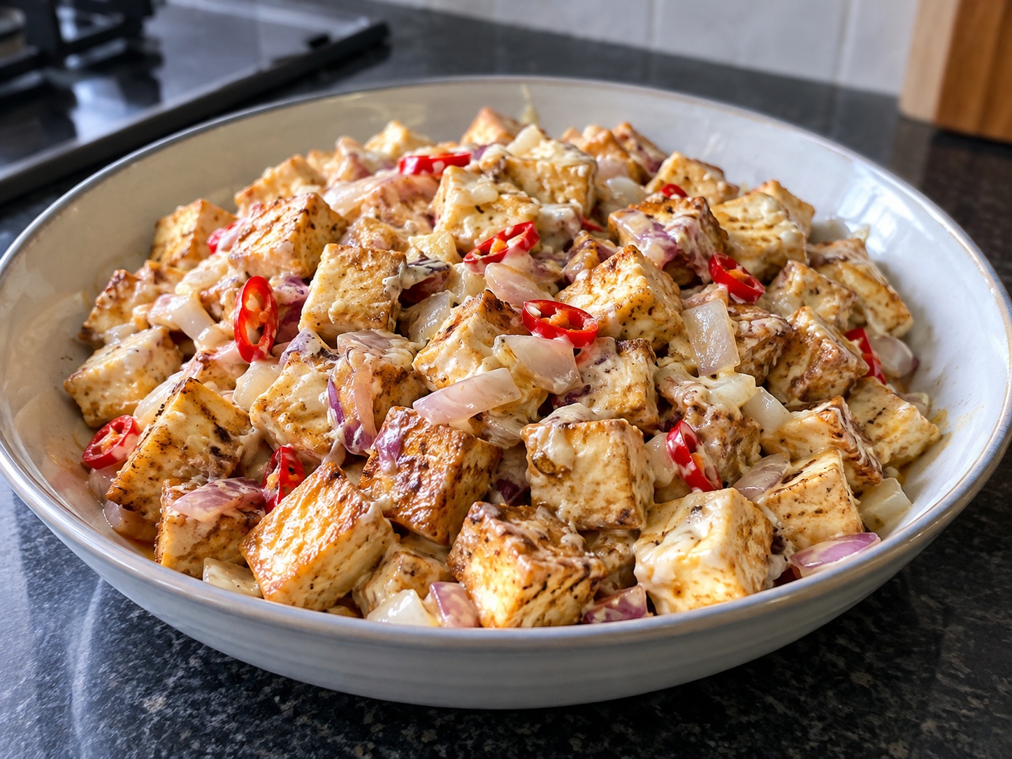 Tahu Sisig Filipina — hidangan selesai