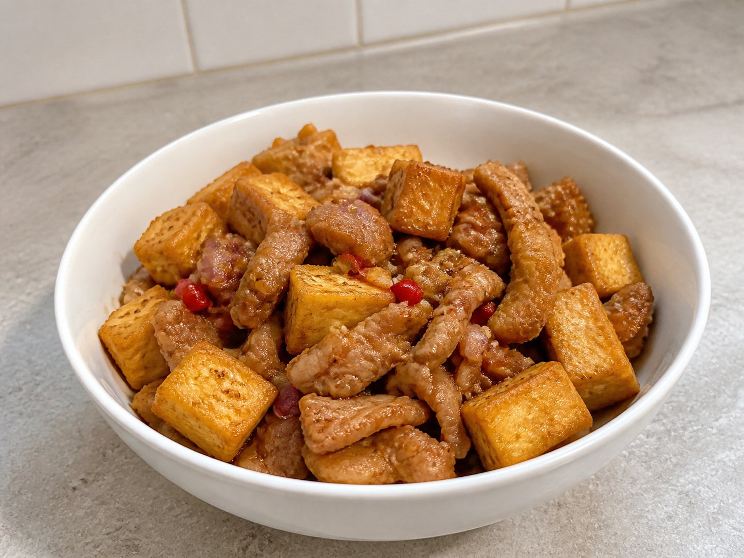 Filipino Tokwa’t Baboy — finished dish