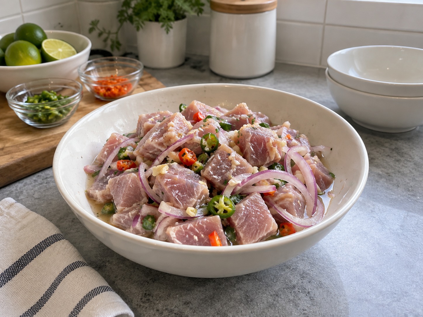 Kinilaw na Tuna — natapos na ulam