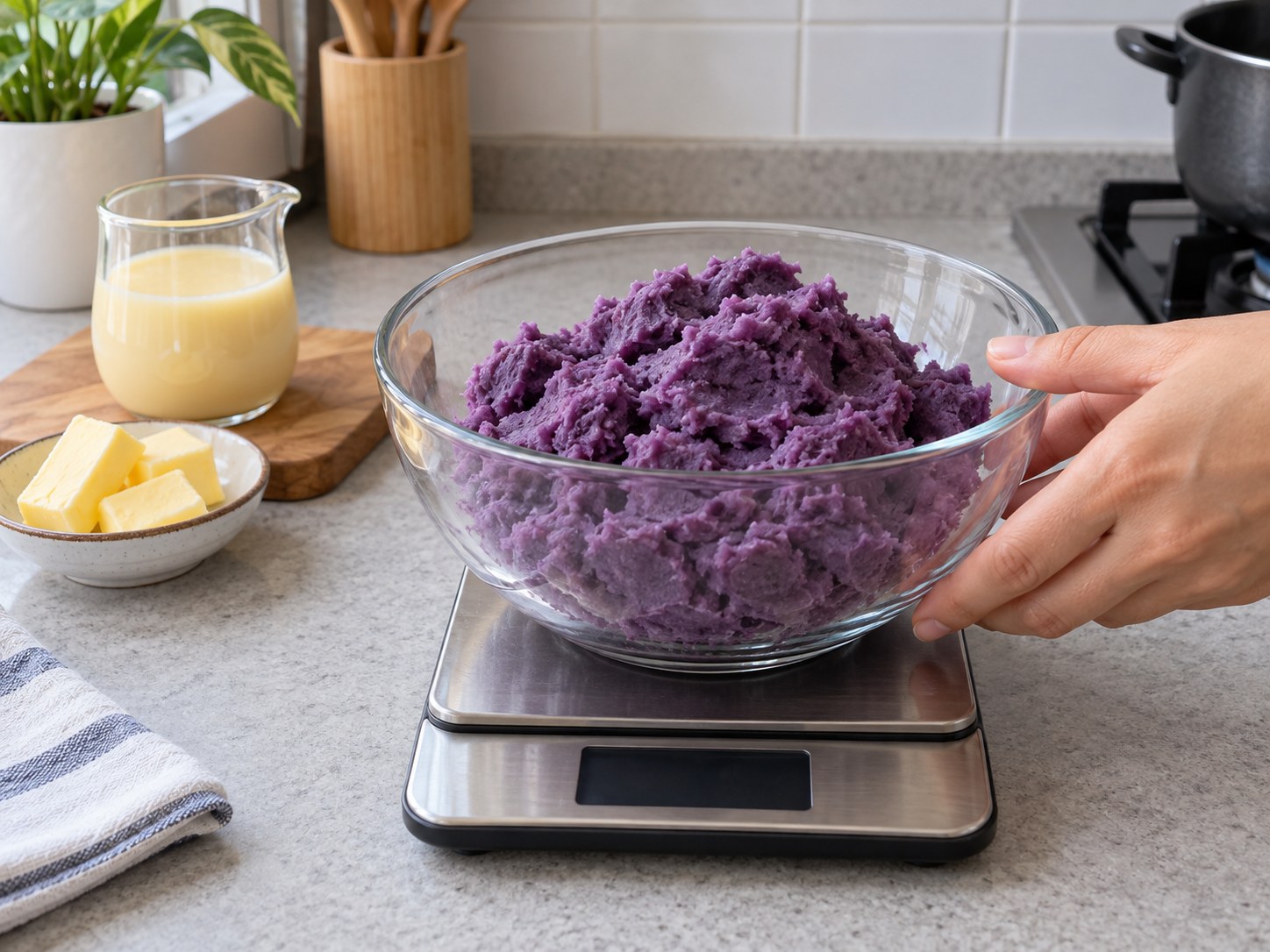 Filipino Ube Halaya — Thaw and measure