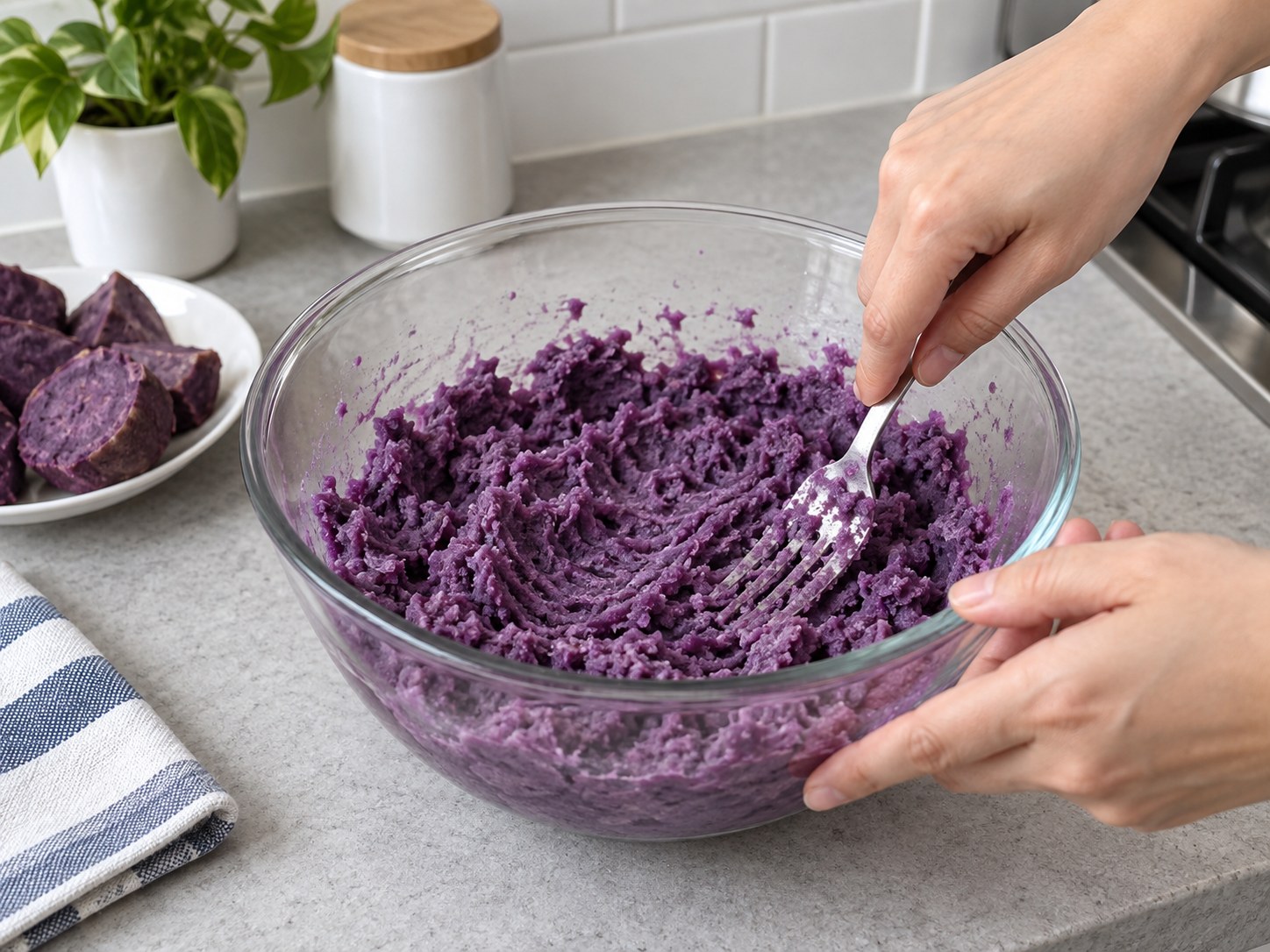 Filipino Ube Halaya — Mash finely