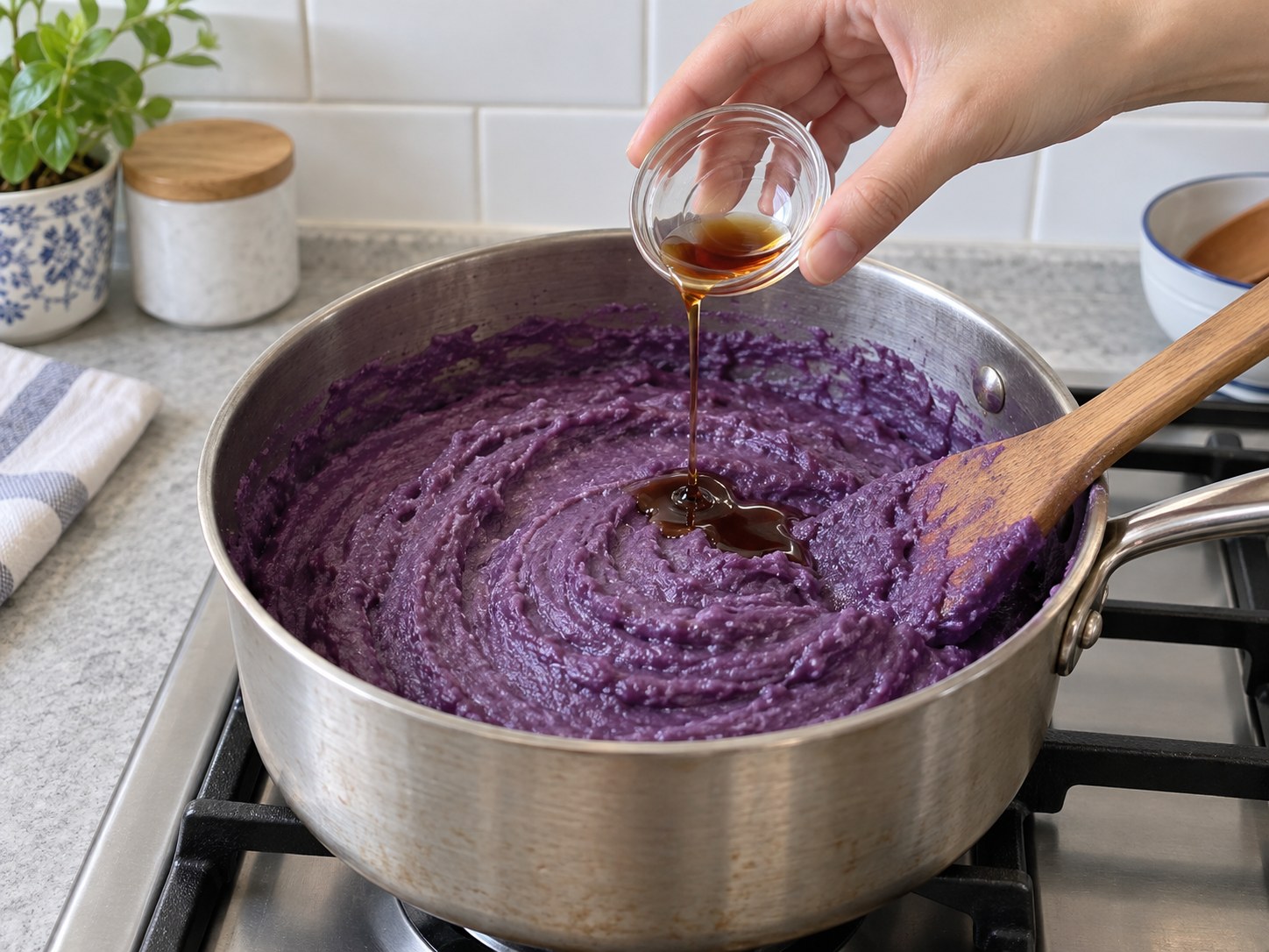 Filipino Ube Halaya — Add vanilla