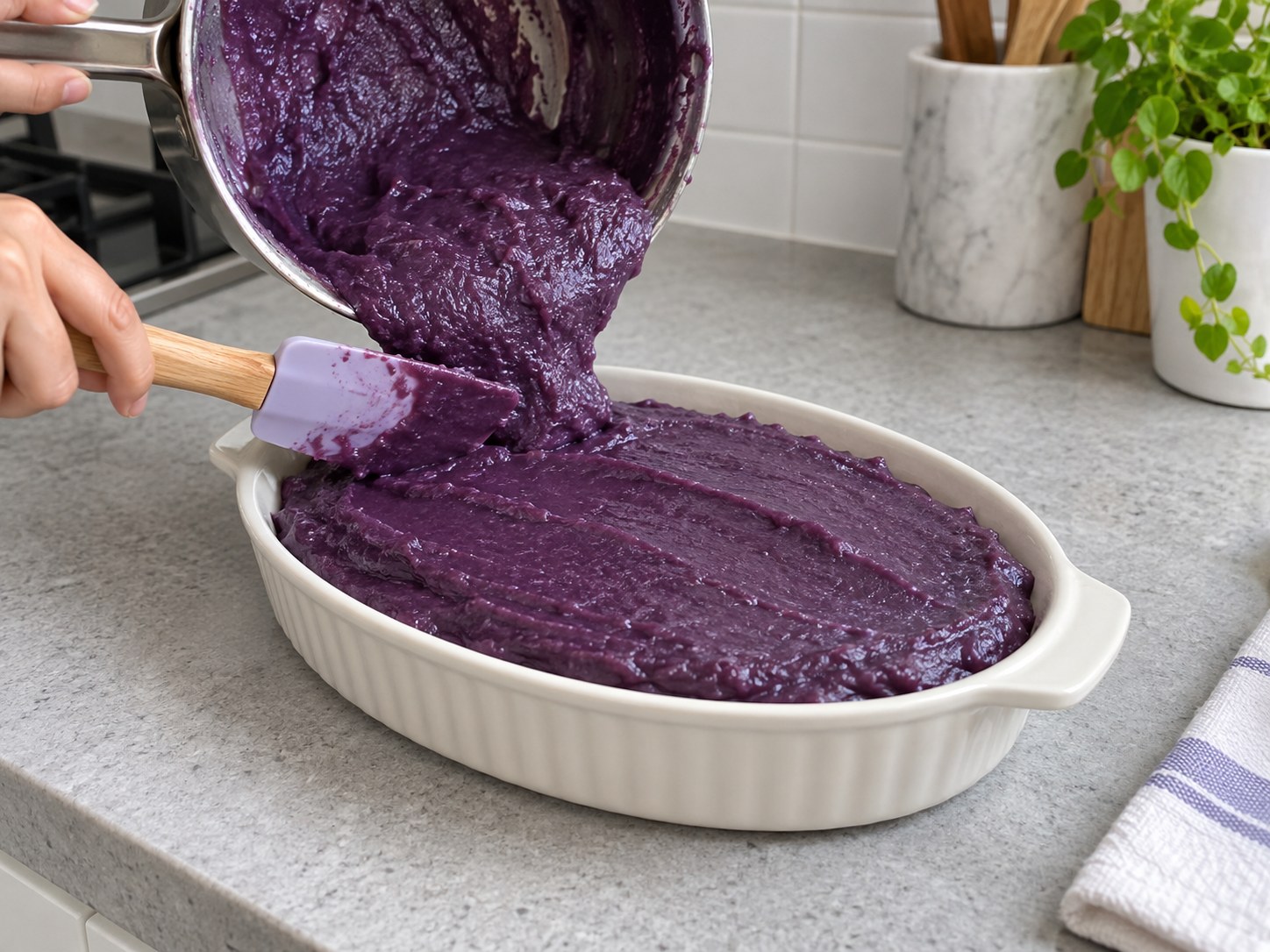 Filipino Ube Halaya — Transfer to dish