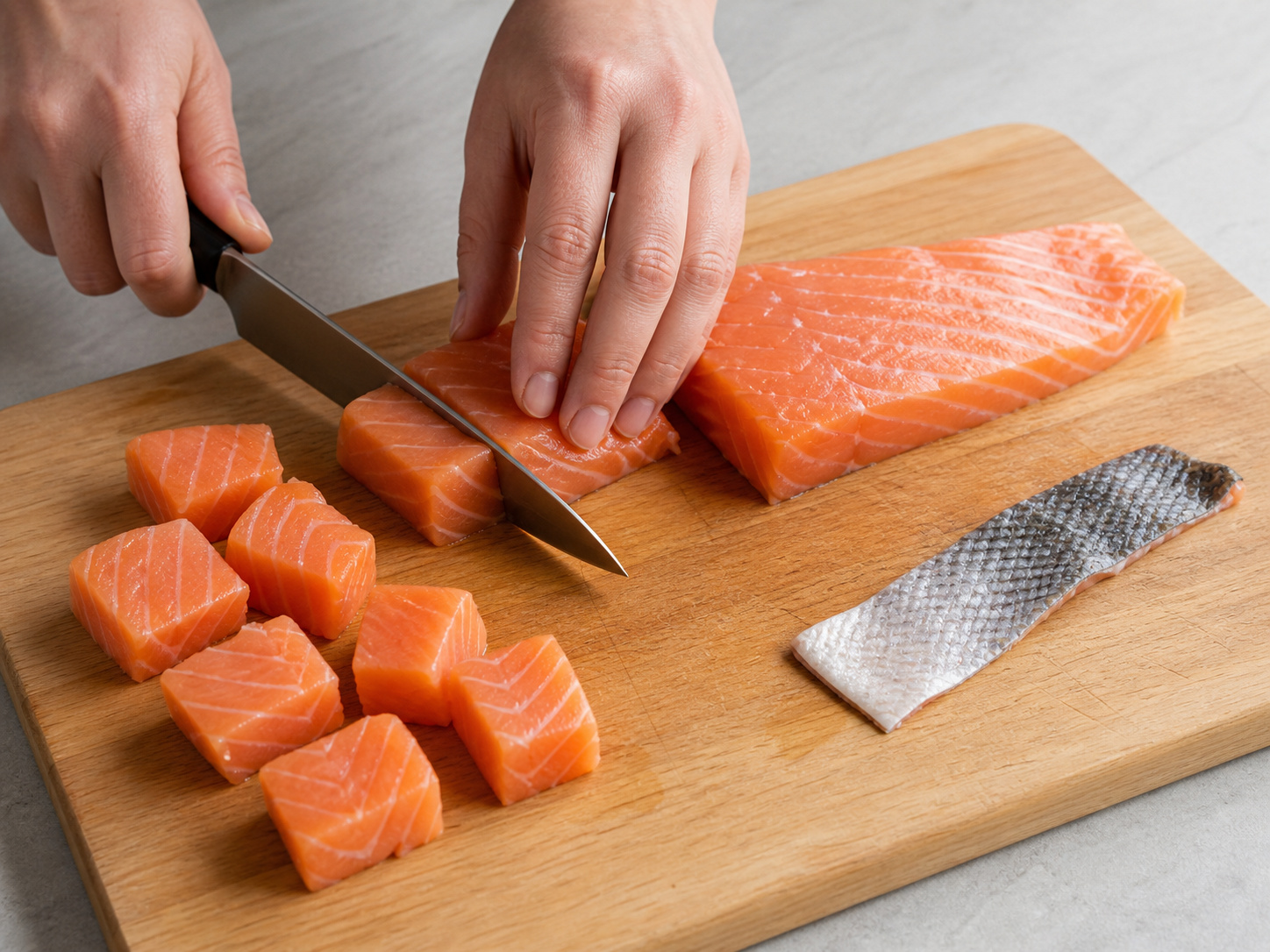 Finnish Salmon, Potato and Dill Soup — Remove salmon skin and bones and cut into large cubes