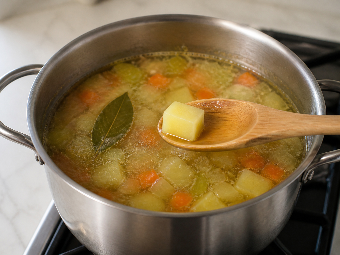 Finnish Salmon, Potato and Dill Soup — Simmer until potatoes are just tender