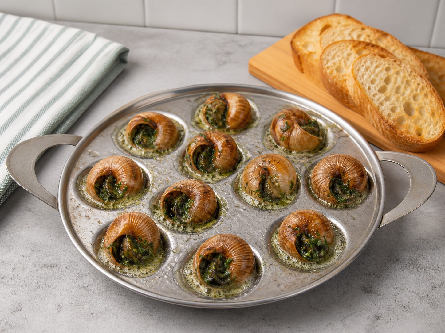 法式蒜香牛油焗田螺完成圖｜French Baked Escargots with Garlic Herb Butter