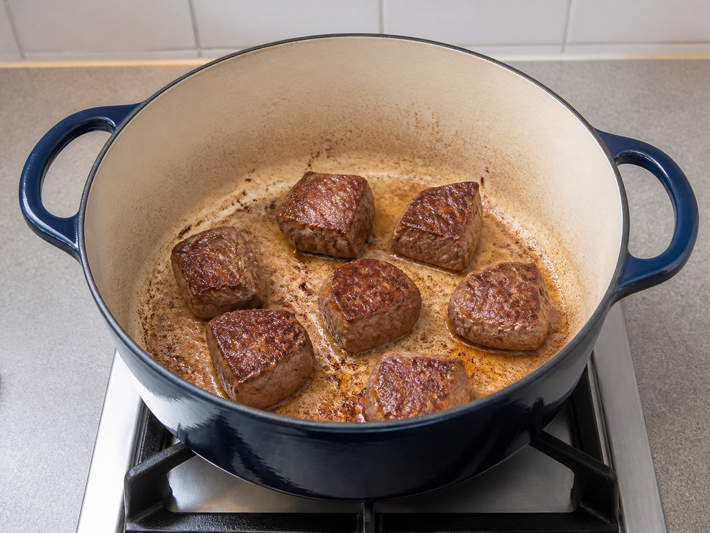 French Beef Bourguignon-Style Stew — Brown two beef batches