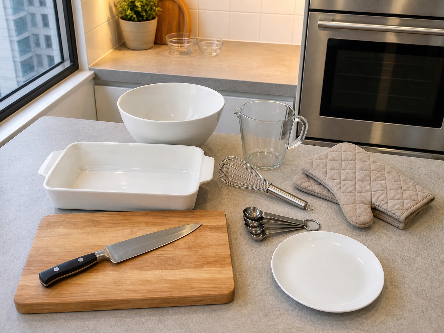 French Croque Monsieur Breakfast Bake — tools overview