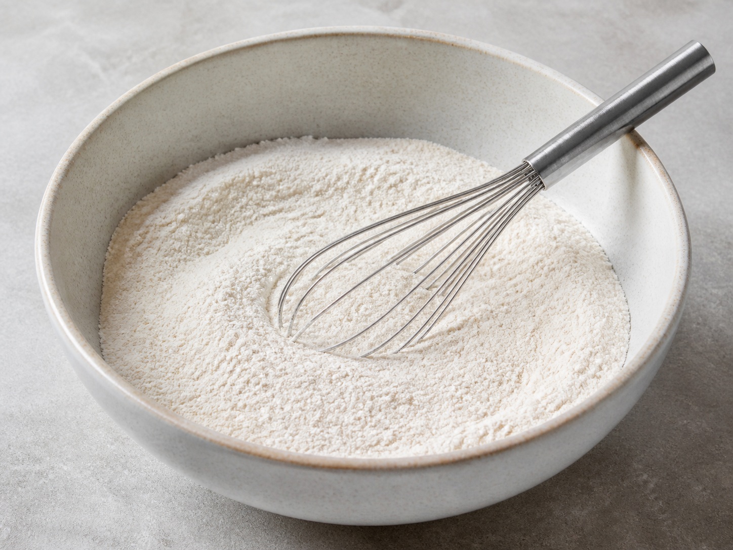 French Mushroom and Leek Crêpes — Mix flour and salt: Combine the flour and half the salt in a mixing bowl.