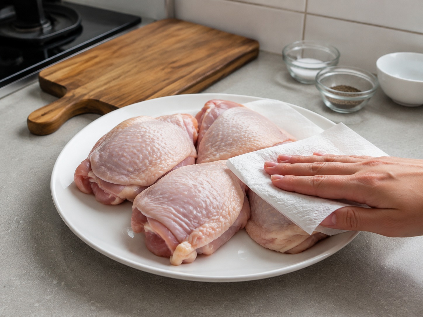 French Mustard-Carrot Chicken Fricassee — Check the chicken is fresh and pat it completely dry.