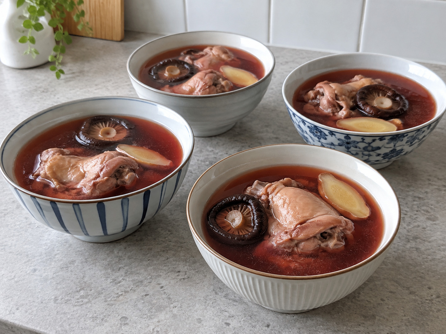 Fujian Red Rice Wine Lees Chicken Soup — finished dish
