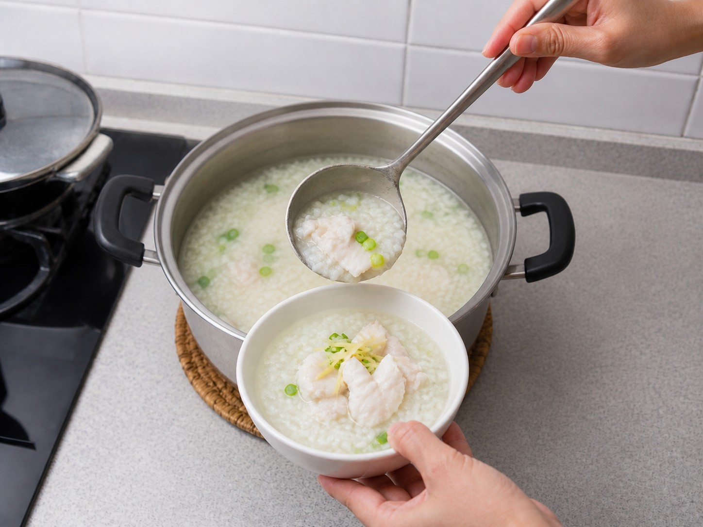 Ginger Fish Fillet Congee — step 12: Rest and serve