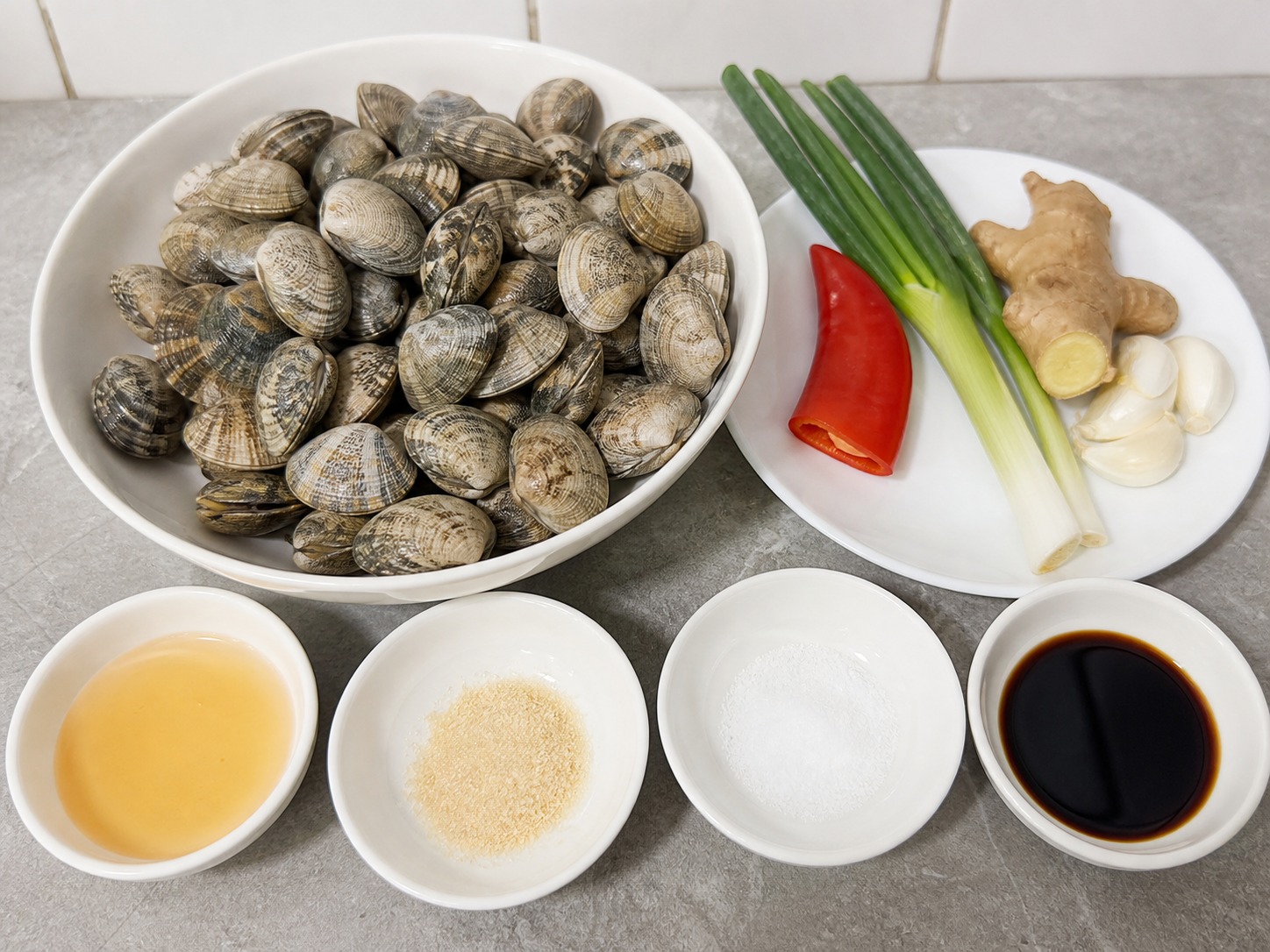 薑蔥炒蜆主要材料總覽