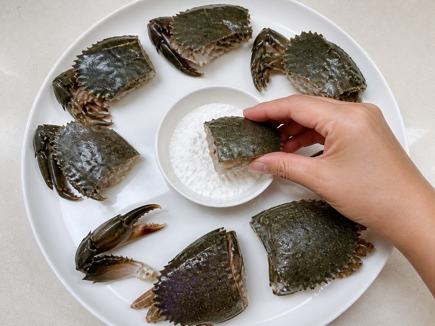 Kepiting Tumis Jahe dan Daun Bawang — Balur sisi potong