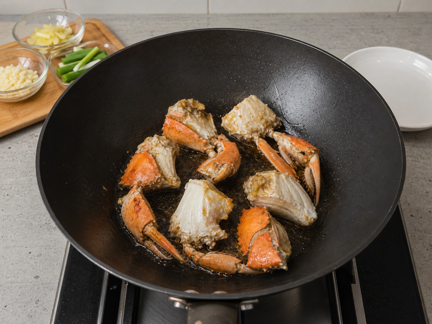 Kepiting Tumis Jahe dan Daun Bawang — Sangrai kepiting