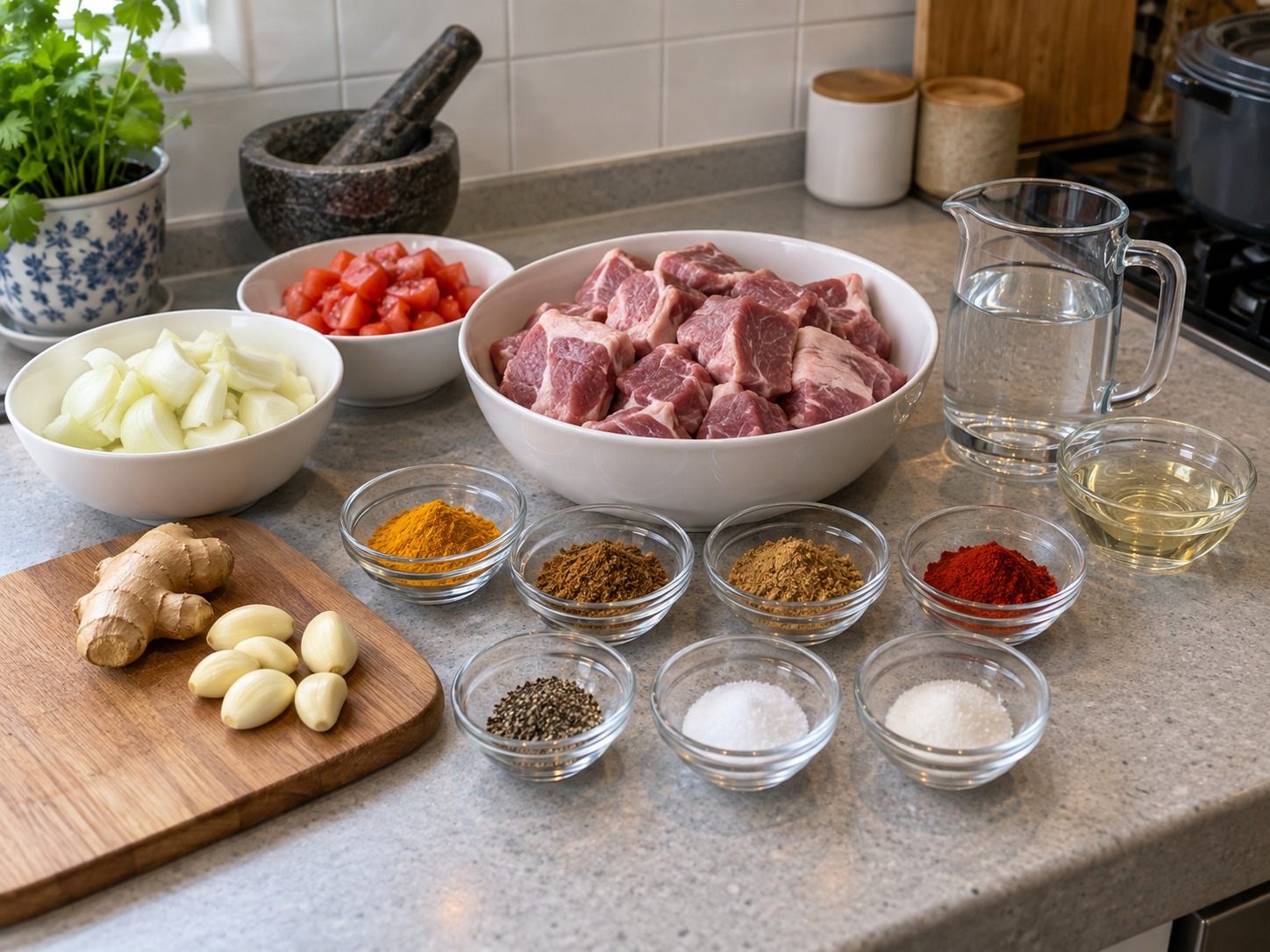 Vindaloo Babi Goa — bahan