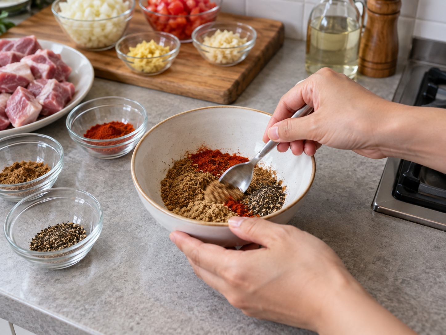 Vindaloo Babi Goa — Campur jintan, ketumbar, paprika, dan lada hitam