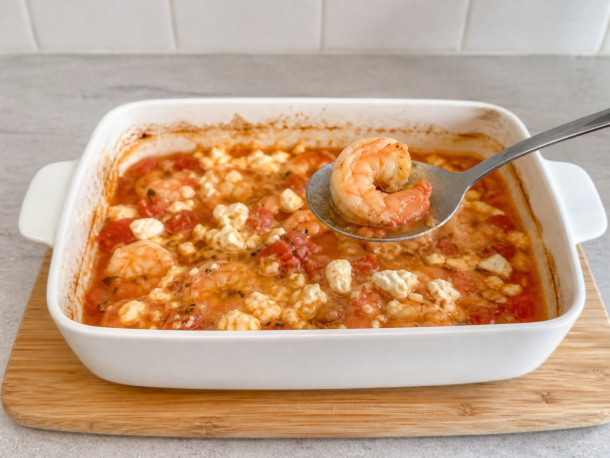 Udang Panggang ala Yunani dengan Tomat dan Feta — Periksa udang