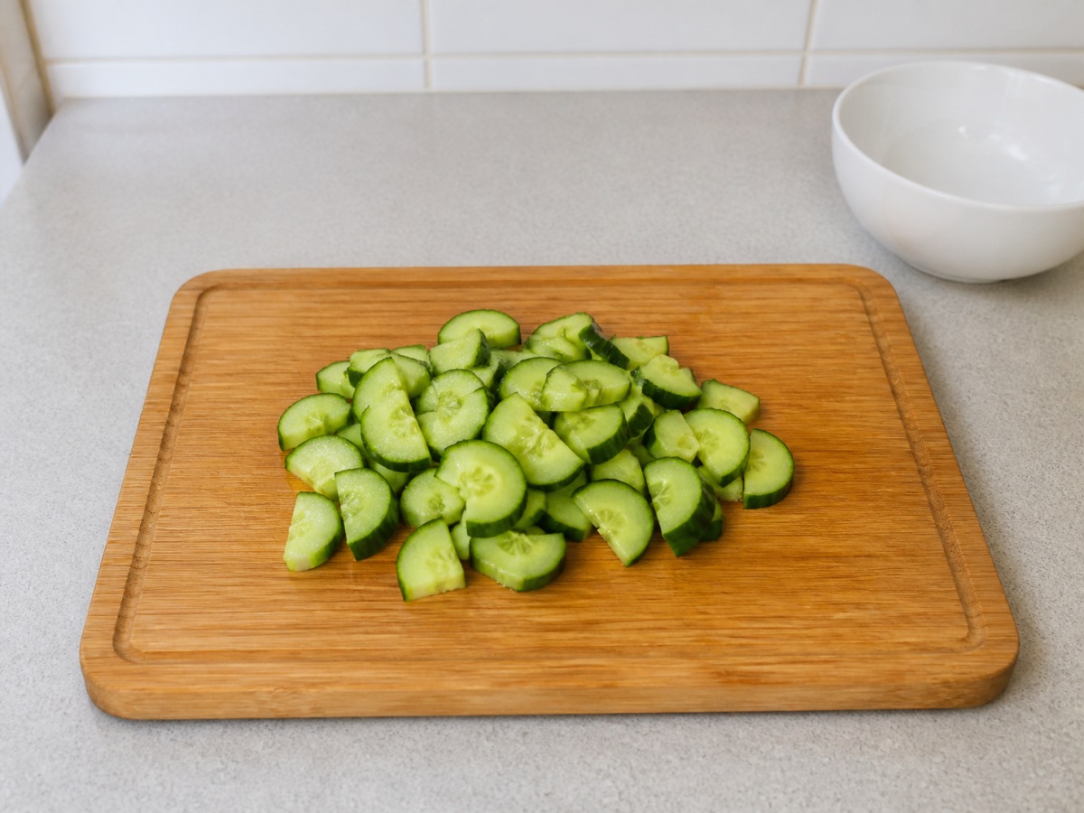 希臘鷹嘴豆青瓜菲達芝士沙律 — 切青瓜