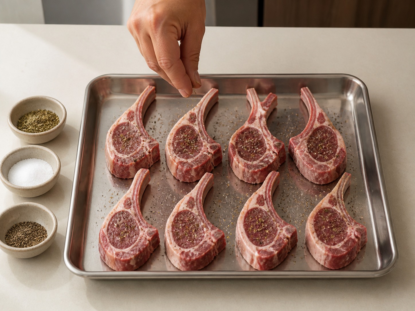 Griyegong Lamb Chop na may Limon, Oregano at Green Beans — timplahan ang tadyang ng batang tupa