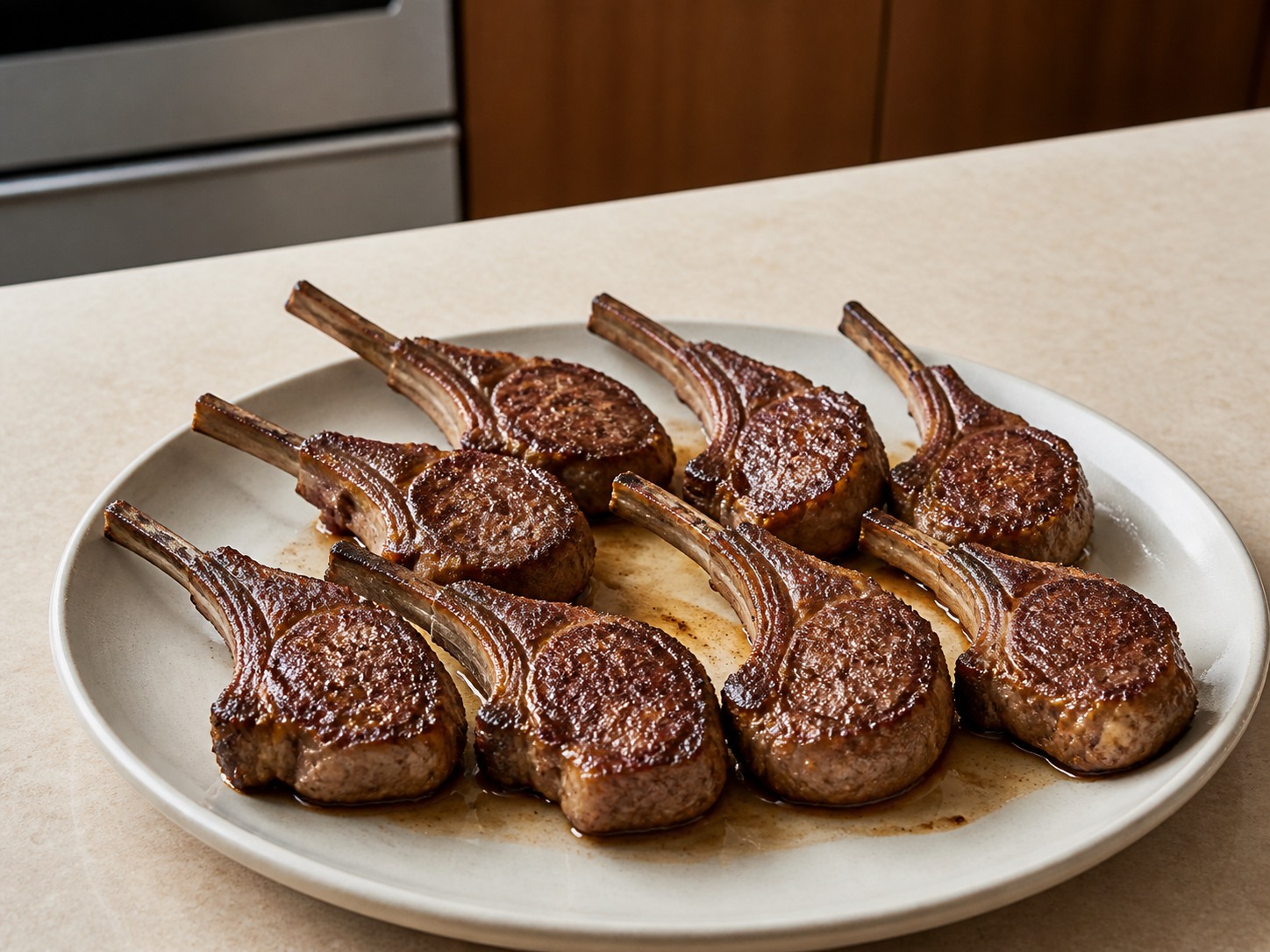 Griyegong Lamb Chop na may Limon, Oregano at Green Beans — ipahinga ang karne