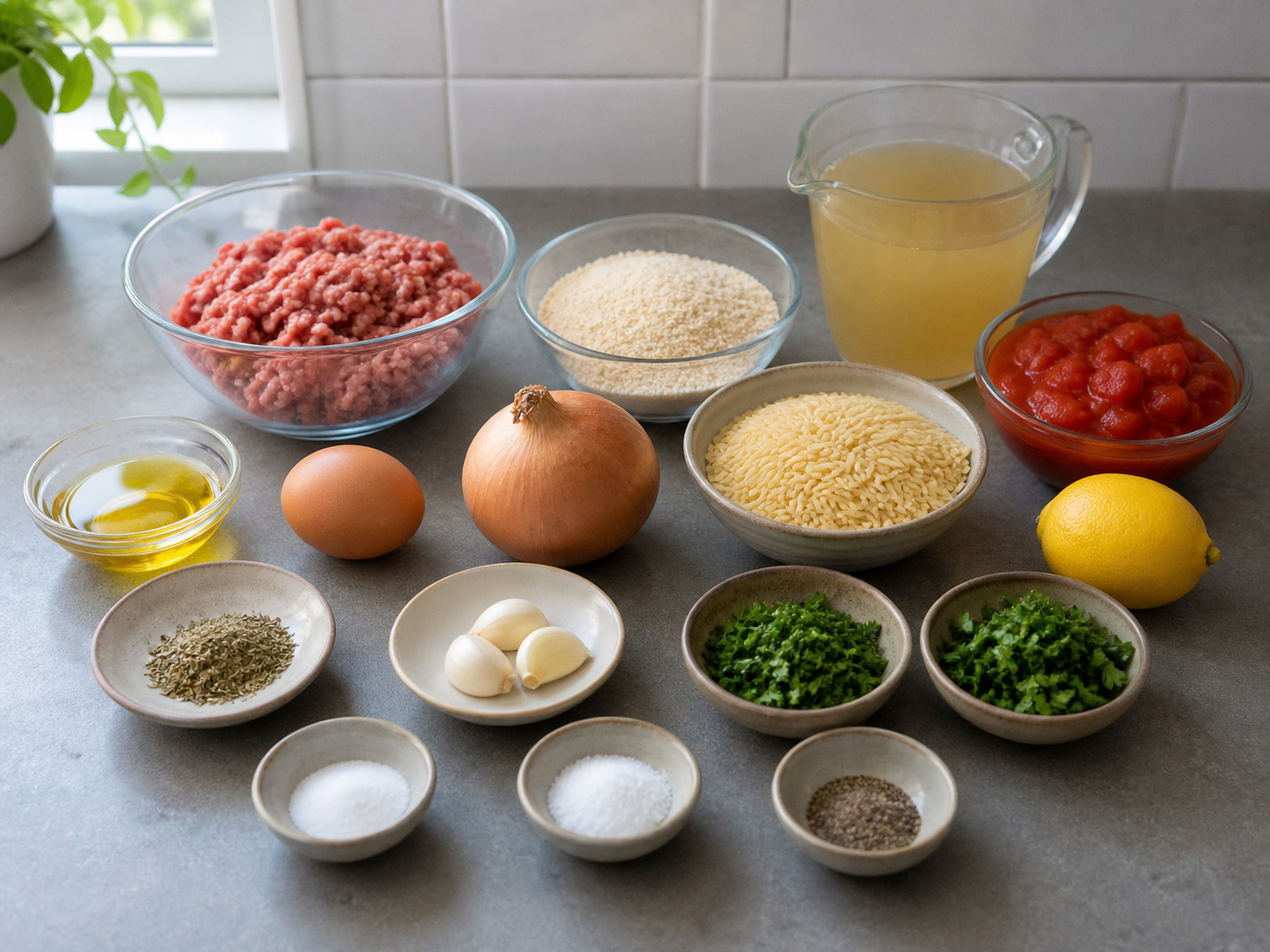 Greek Lamb Meatball and Orzo Soup — ingredient overview
