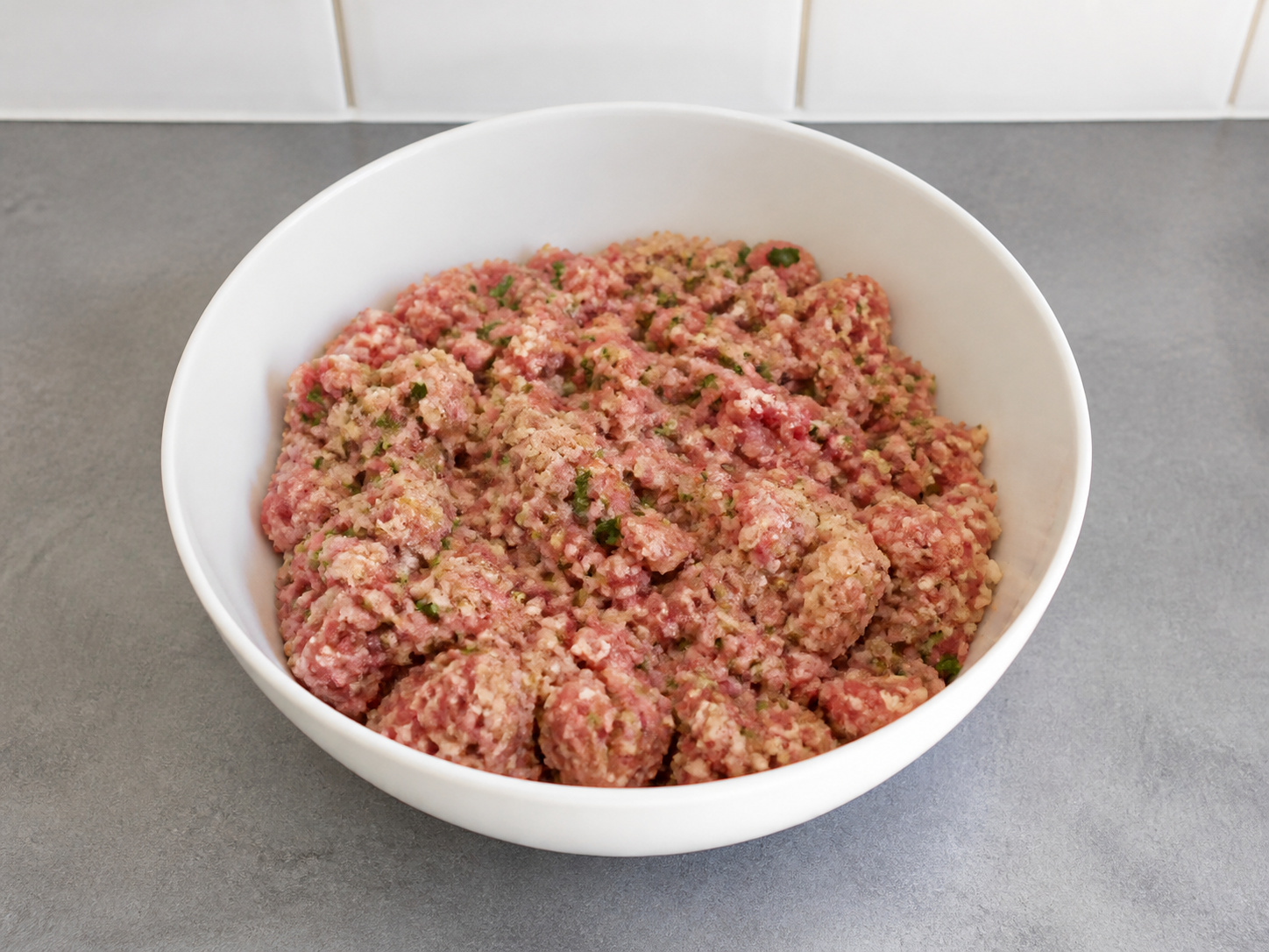 Greek Lamb Meatball and Orzo Soup — Mix the meatball base