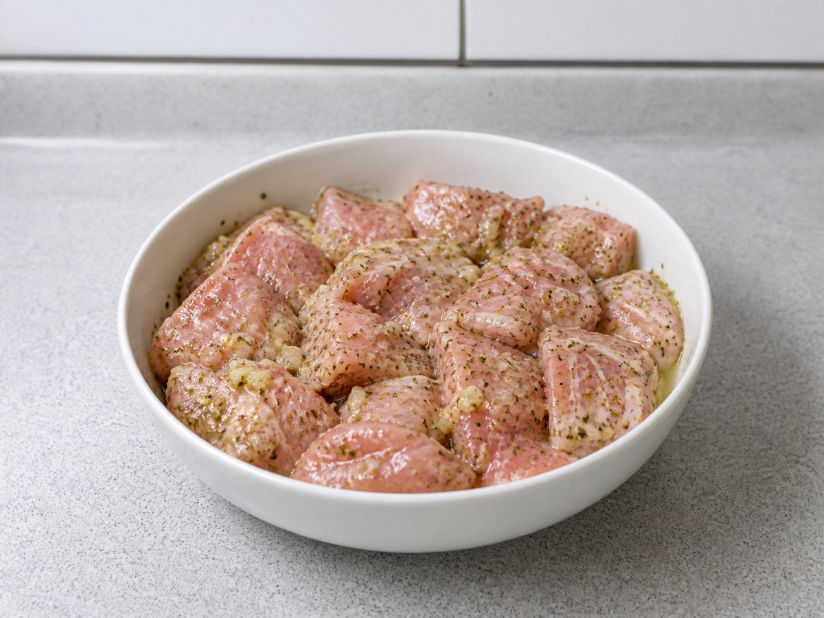 Griyegong Tuhog na Baboy na may Lemon at Oregano — I-marinate ang baboy