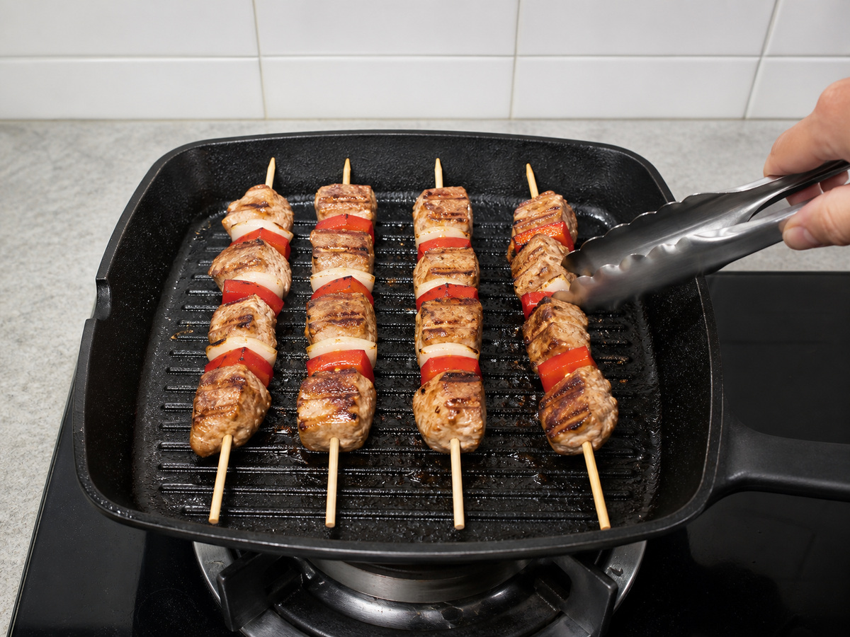 Griyegong Tuhog na Baboy na may Lemon at Oregano — I-grill lahat ng gilid