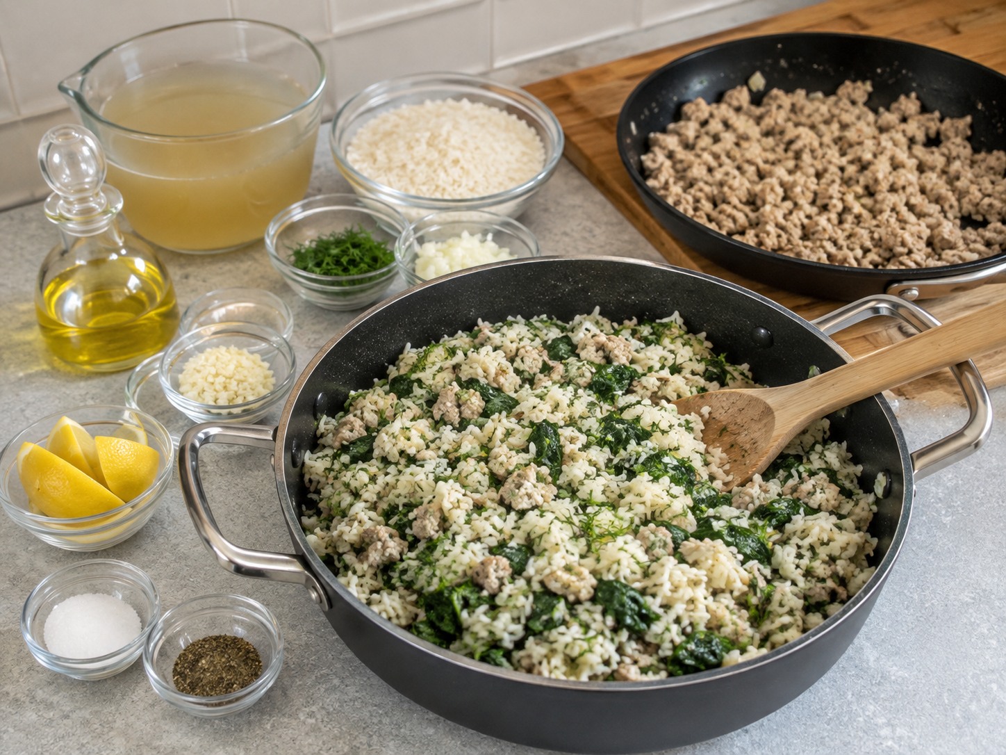 Greek Turkey, Spinach at Dill Rice — Himayin ang kanin at tiyaking luto ang pabo