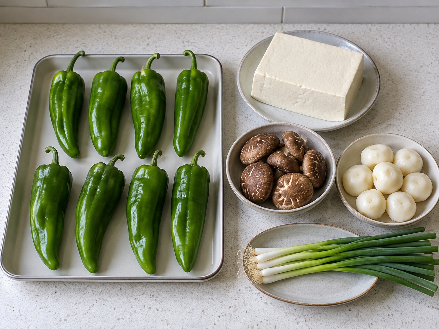Guangxi Stuffed Tofu Peppers — ingredients