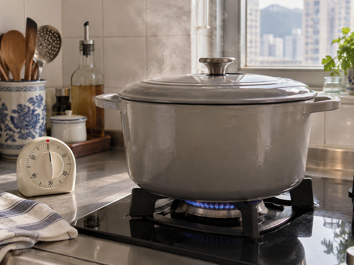 Hainan Wenchang Chicken — 7. Cover and poach without boiling for 28 minutes