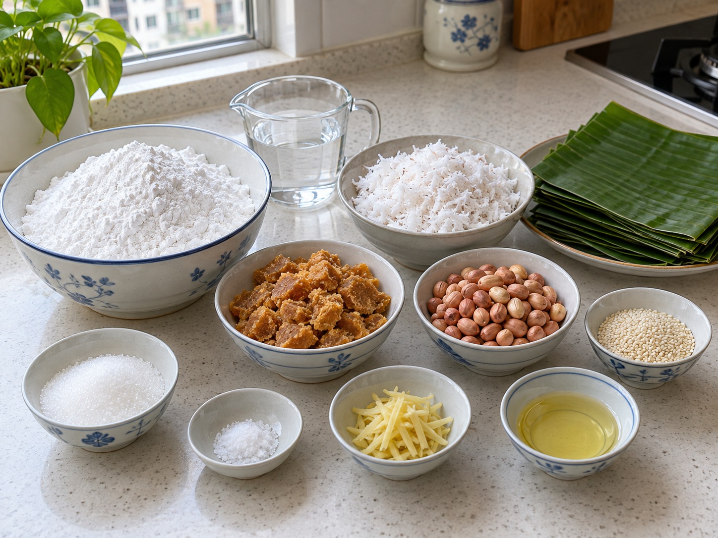 Hainanese Yi Bua na may Niyog — mga sangkap