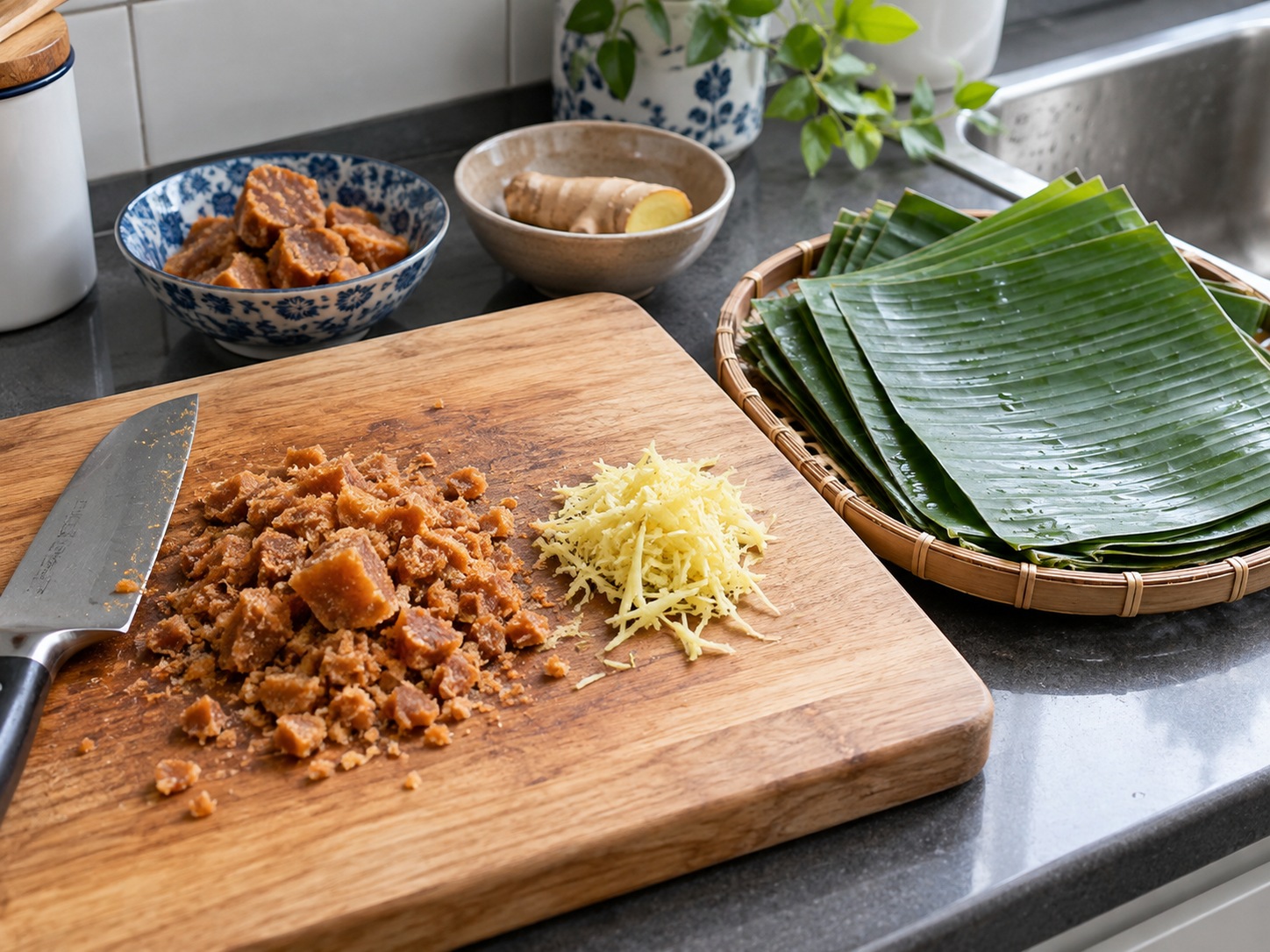 Hainanese Yi Bua na may Niyog — Tadtarin ang asukal ng palma