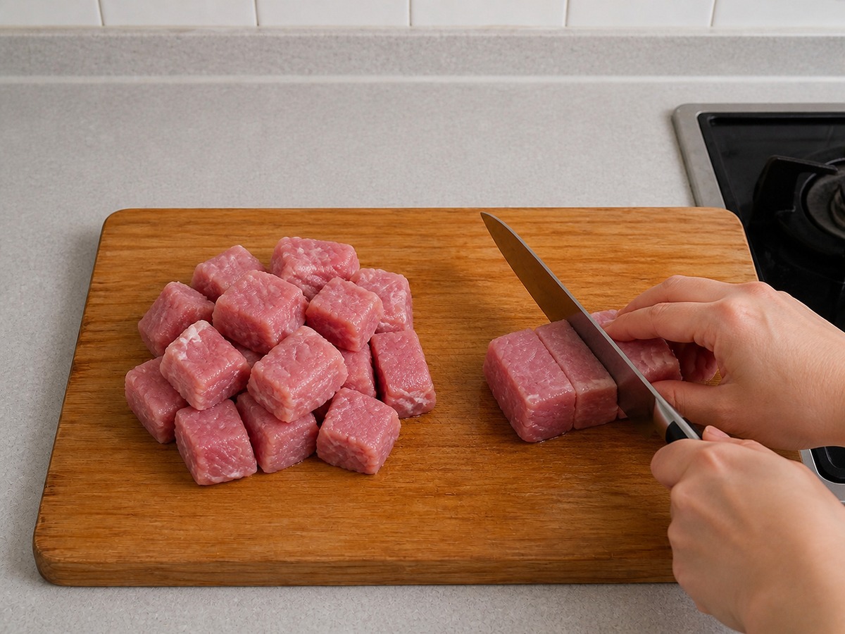 Sup Labu Berbulu, Scallop Kering, dan Daging Babi Tanpa Lemak — langkah 2: Siapkan bahan