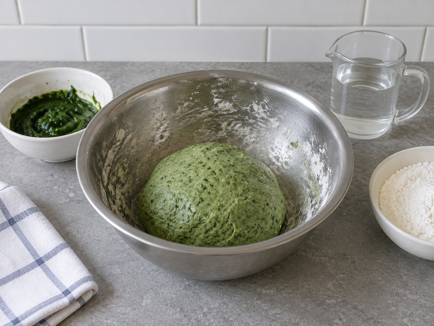 Hakka Mugwort Rice Dumplings — Masahin ang berdeng masa