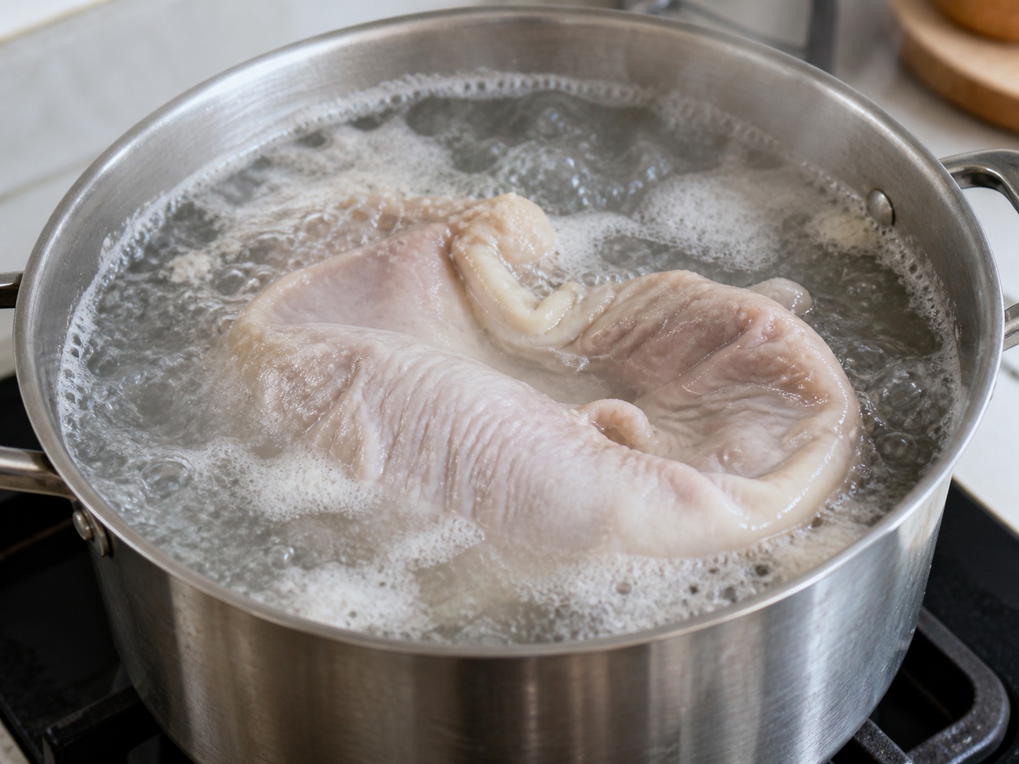Sup Ayam dan Babat Babi Hakka — Blansir babat