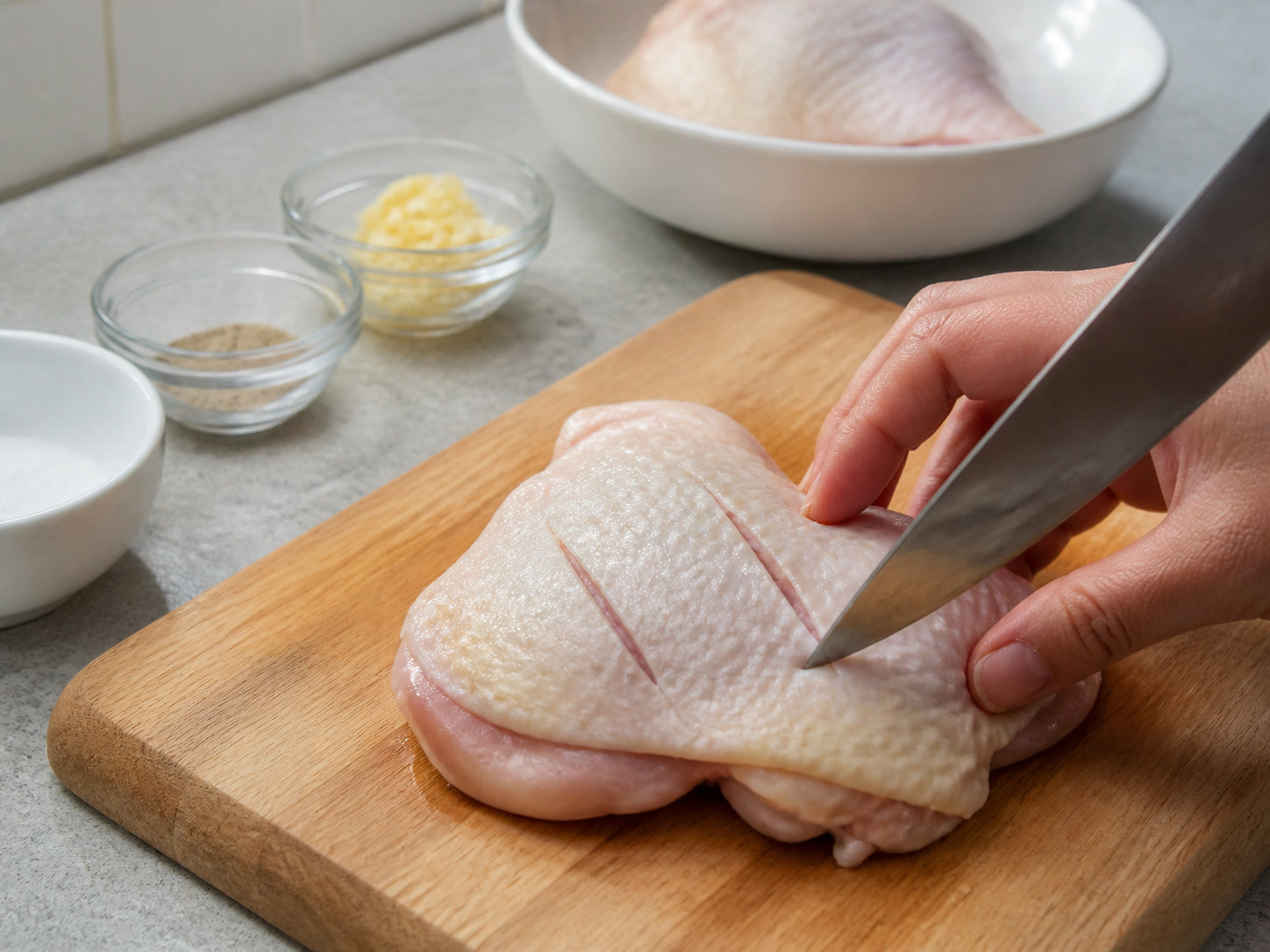Hita ng Manok na Niluto sa Asin ala Hakka: Hiwaan ang manok