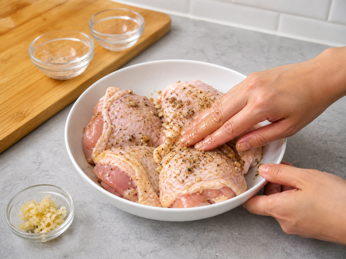 Hita ng Manok na Niluto sa Asin ala Hakka: Kuskusin ang manok