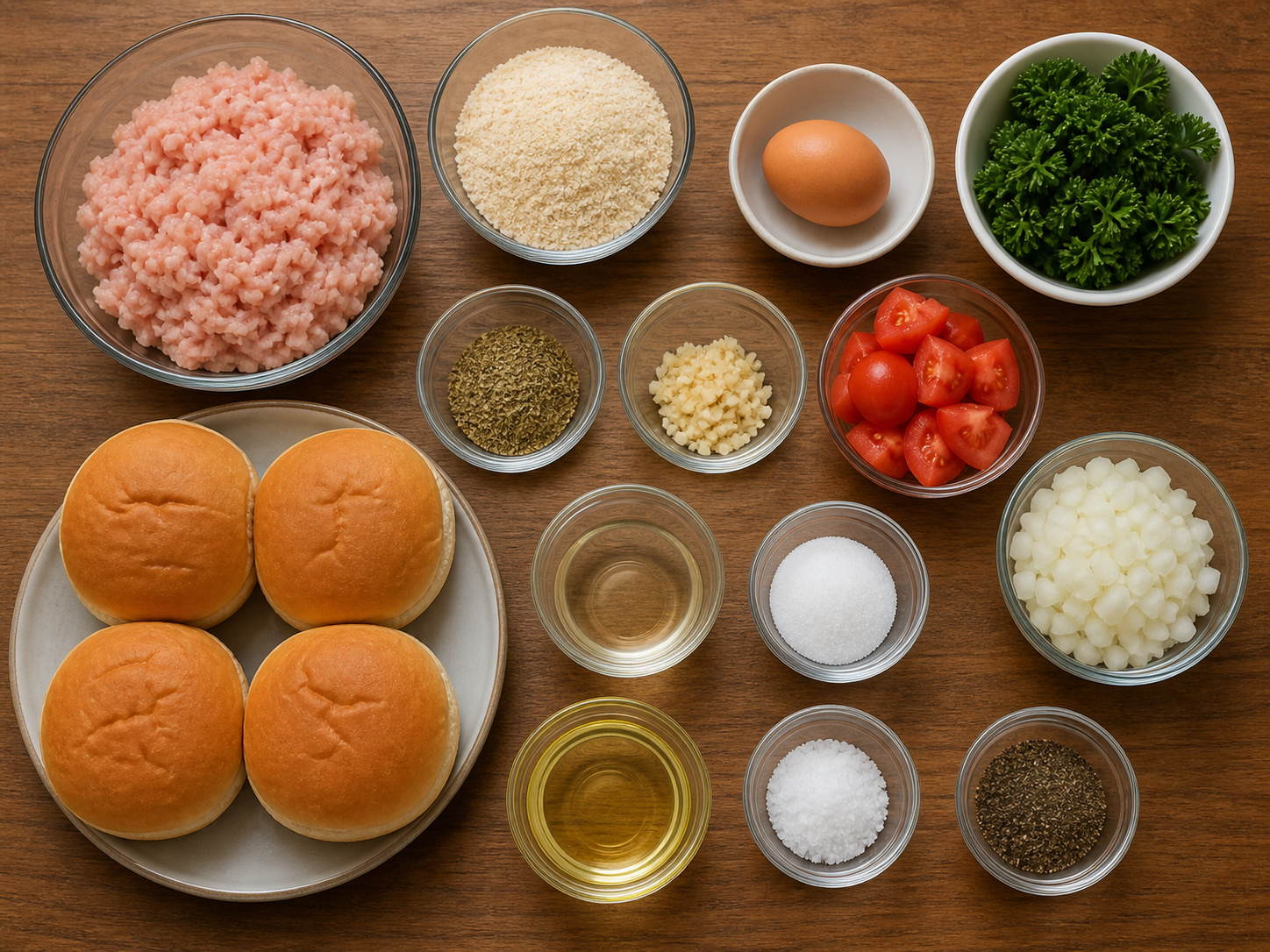 Herb Chicken Burgers with Tomato Relish — ingredient overview