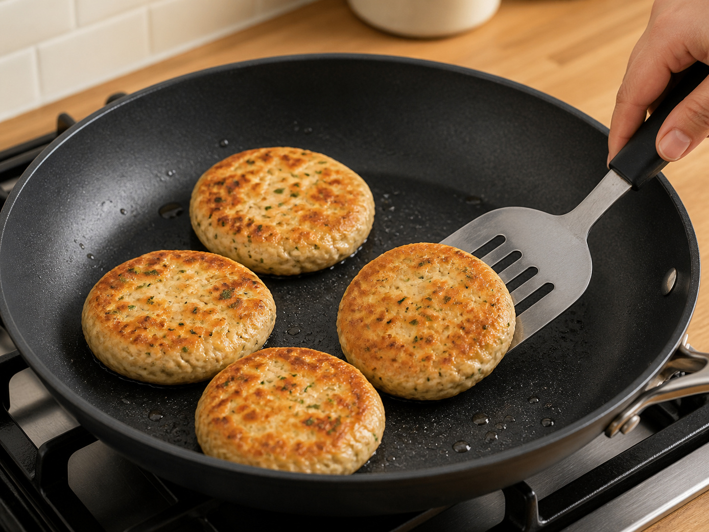 Herb Chicken Burgers with Tomato Relish — Cook the second side