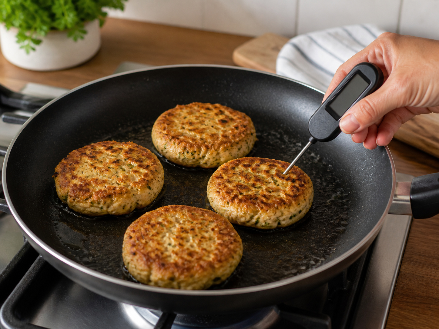 Herb Chicken Burgers with Tomato Relish — Check the patties