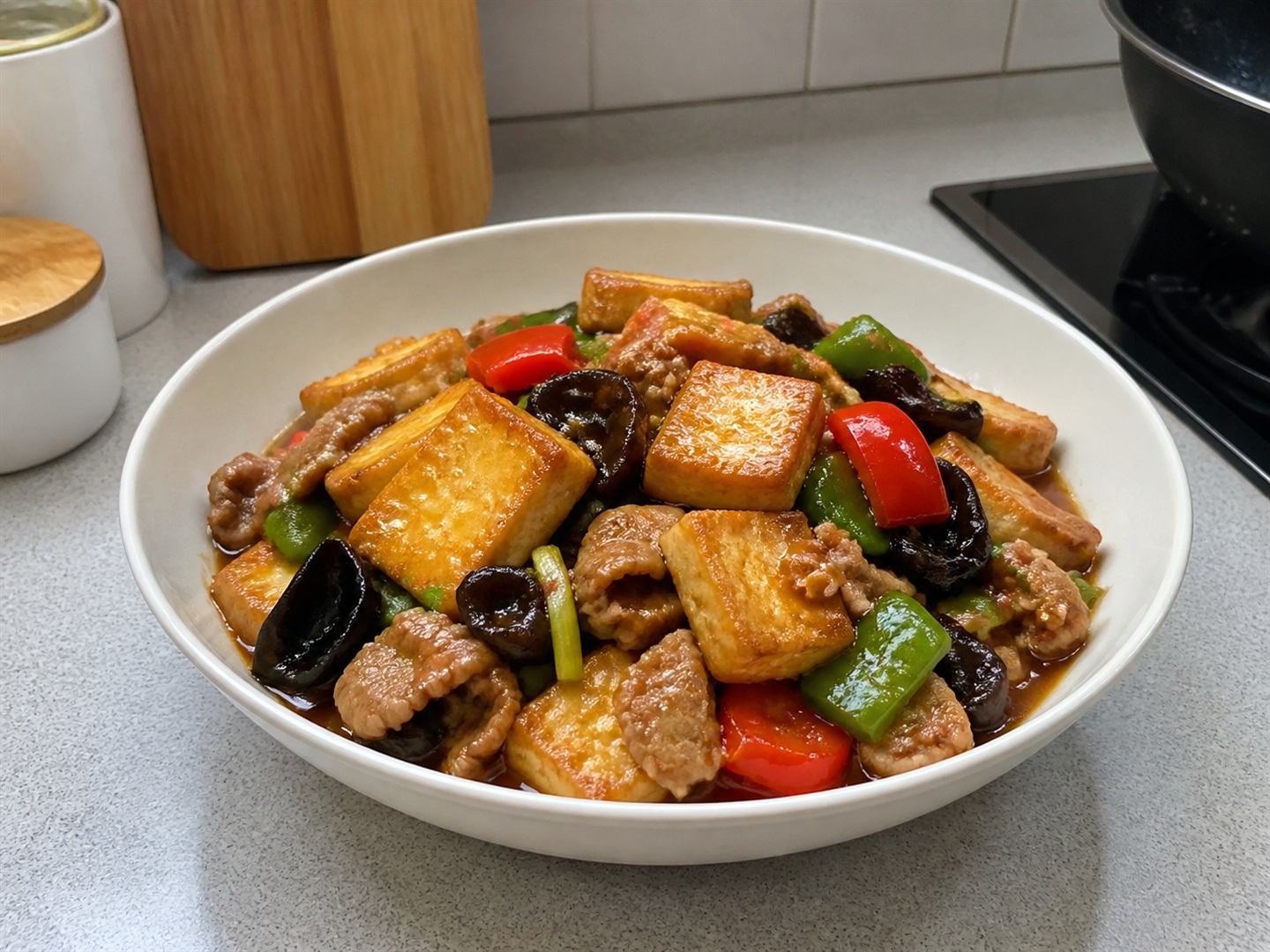家常豆腐豬肉雜菜完成圖