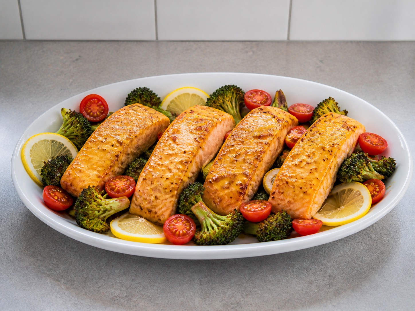 蜜糖芥末焗三文魚完成圖|Honey Mustard Baked Salmon