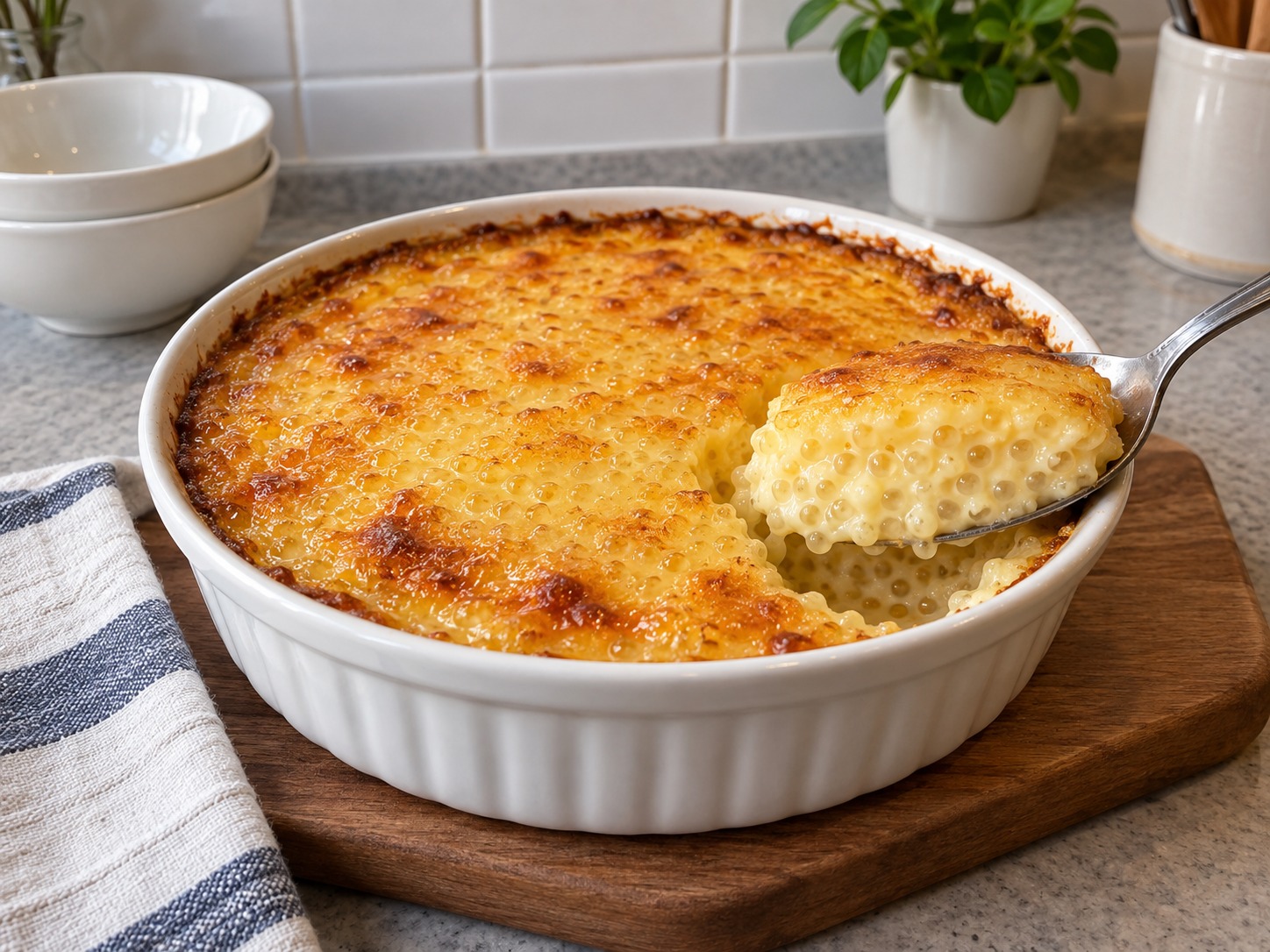 Hong Kong Baked Sago Custard Pudding — finished dish