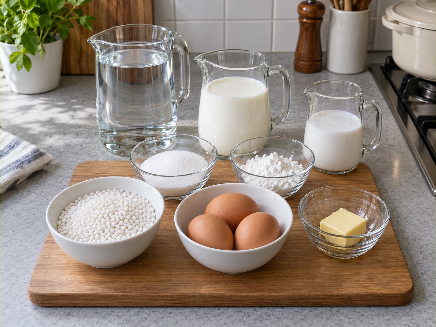Hong Kong Baked Sago Custard Pudding — ingredients