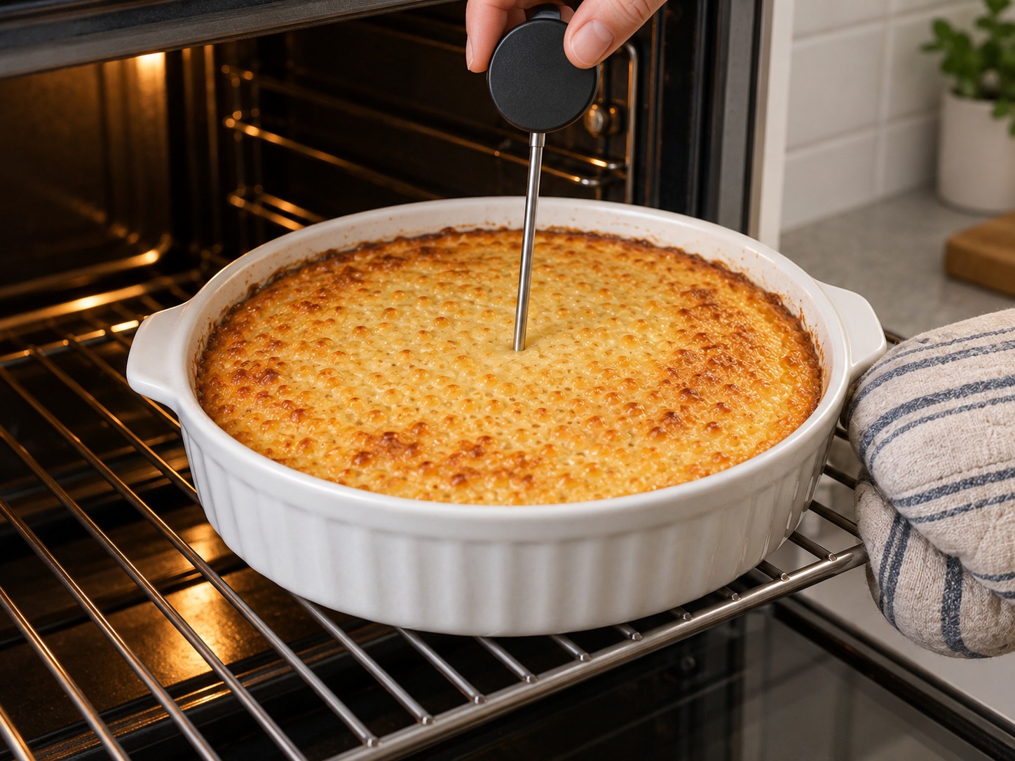 Hong Kong Baked Sago Custard Pudding — Bake twenty-five to thirty minutes until set and centre reaches 75°C for at least 30 seconds