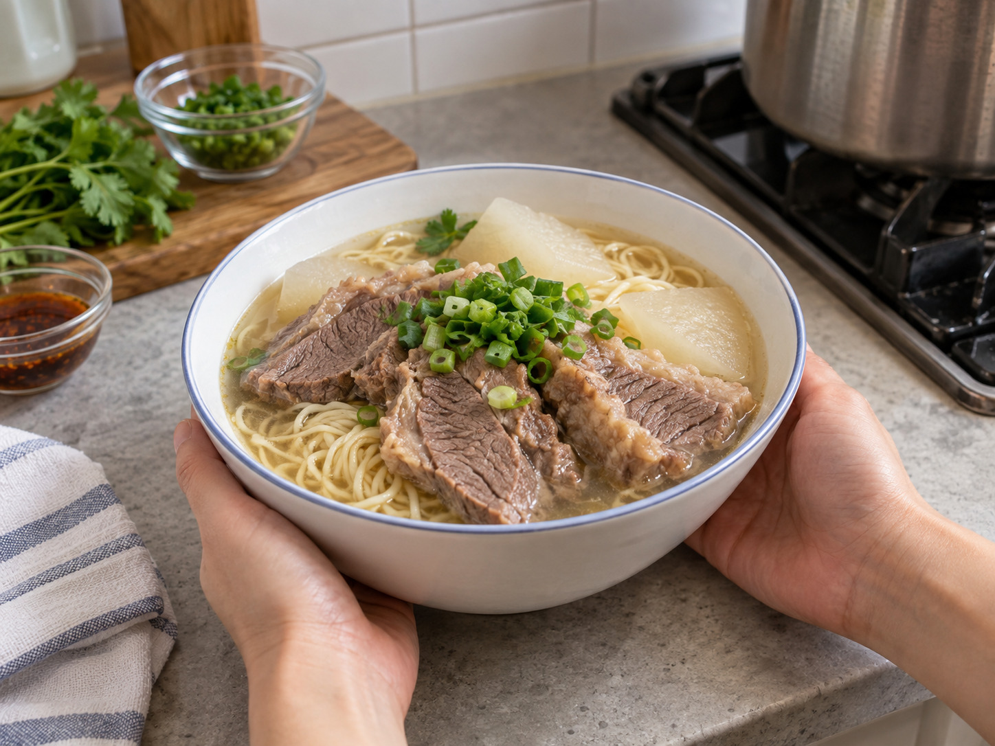 港式清湯牛腩麵 — 完成圖