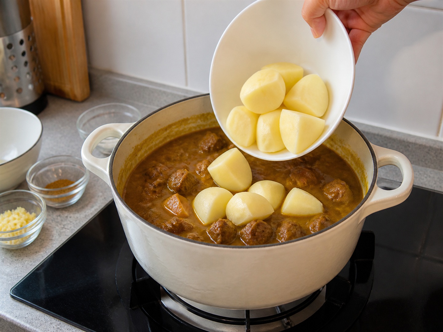 Hong Kong-style Curry Beef Brisket — Idagdag ang patatas